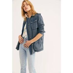 New nwot free people not your brothers surplice jacket shacket chambray blue m